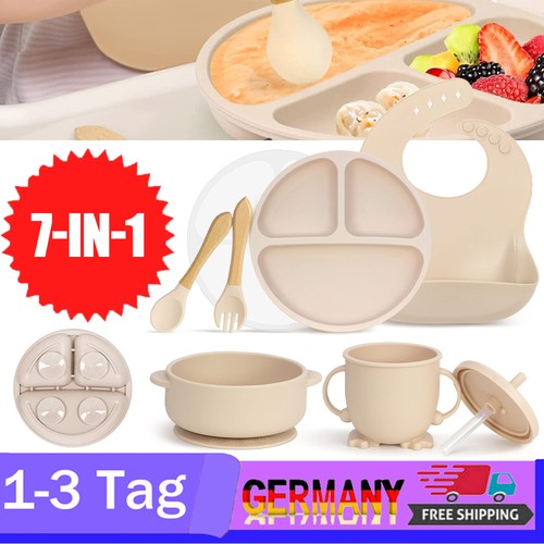 7pcs silikon babygeschirr set - 7pcs,